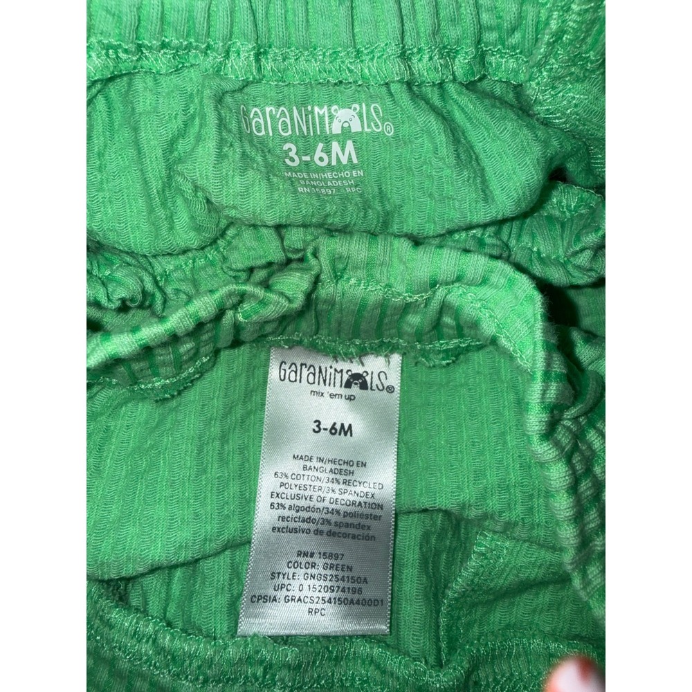 Garanimals Girls Green Seersucker Smocked Top and Shorts Set 3-6M - Picture 8 of 8